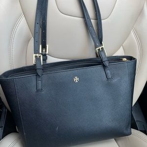 Tory Burch black leather tote